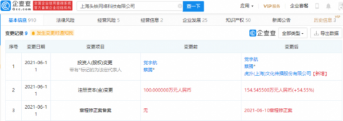 虎扑战略投资上海头铁网络科技，深化数字产品布局